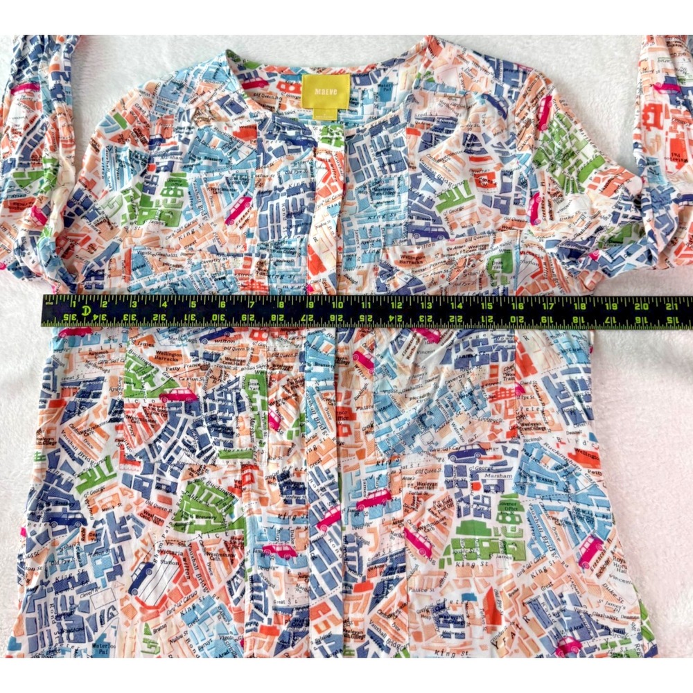 MAEVE Anthropologie Cartography London‎ Map Print Blouse Size 2 Shirt Top - Picture 12 of 16